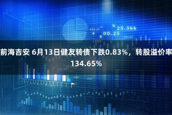 前海吉安 6月13日健友转债下跌0.83%，转股溢价率134.65%